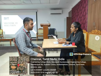Inspiring Growth: Shanthi IT Solution Joins Meenakshi Sundararajan College Campus Drive