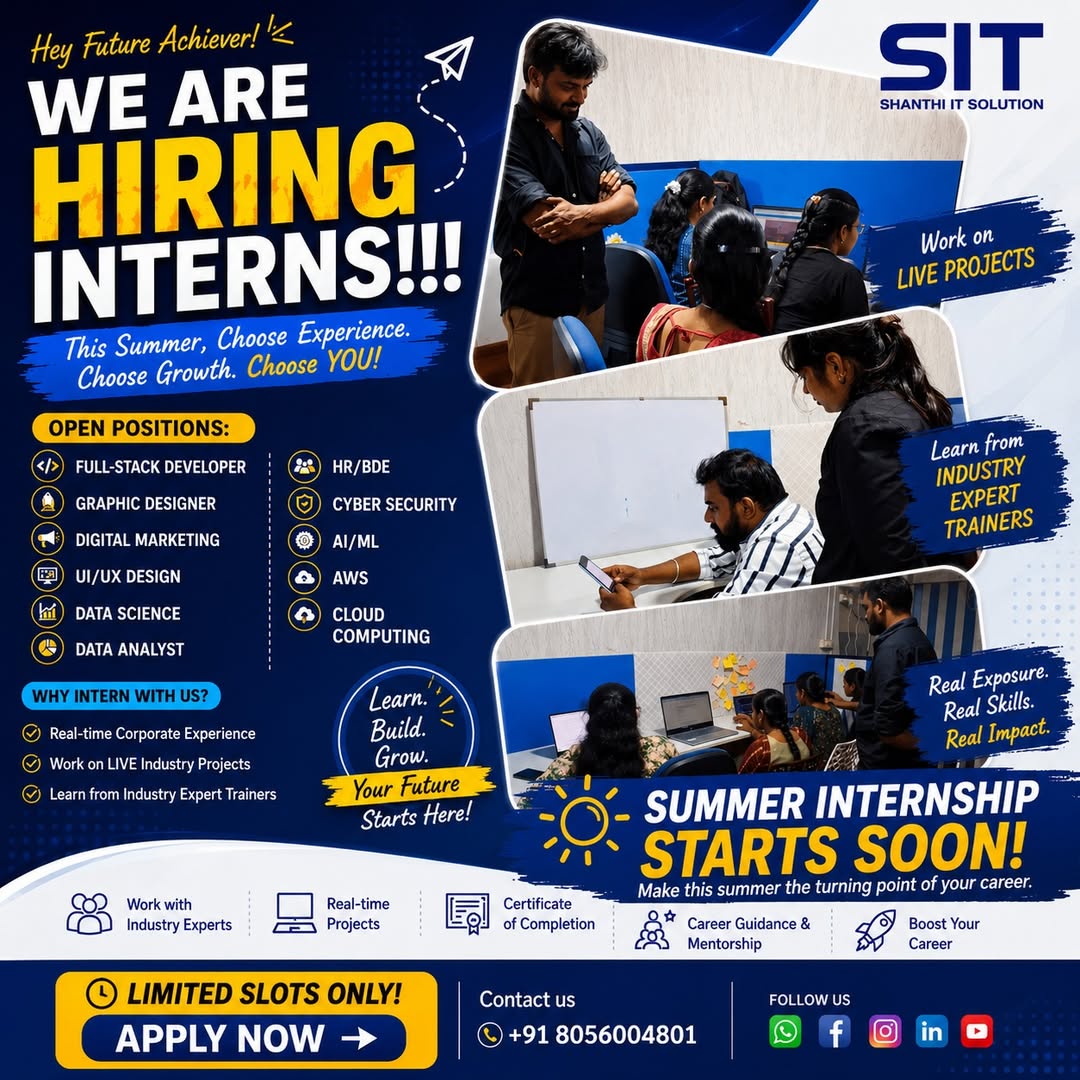 We’re Available for the Job Fair – Shanthi IT Solution