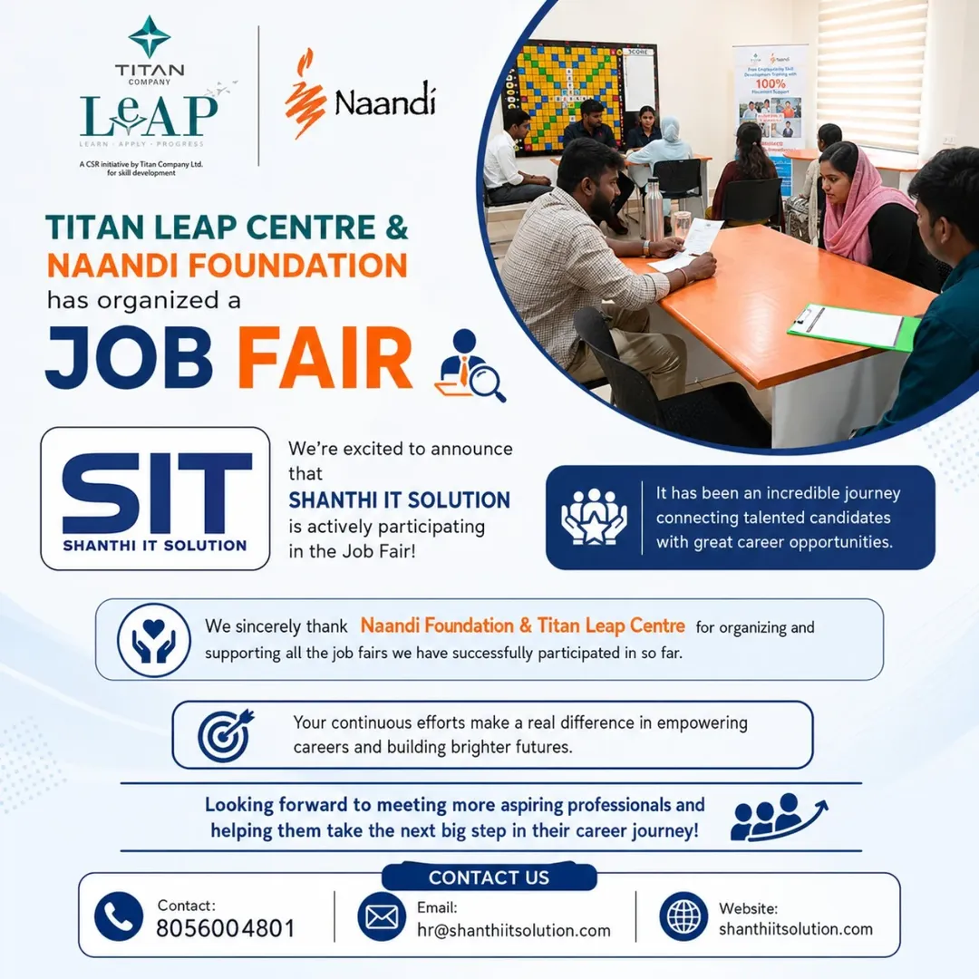 We’re Available for the Job Fair – Shanthi IT Solution