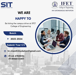 Shanthi IT Solution — Campus Drive at IFET College of Engineering, Pondicherry